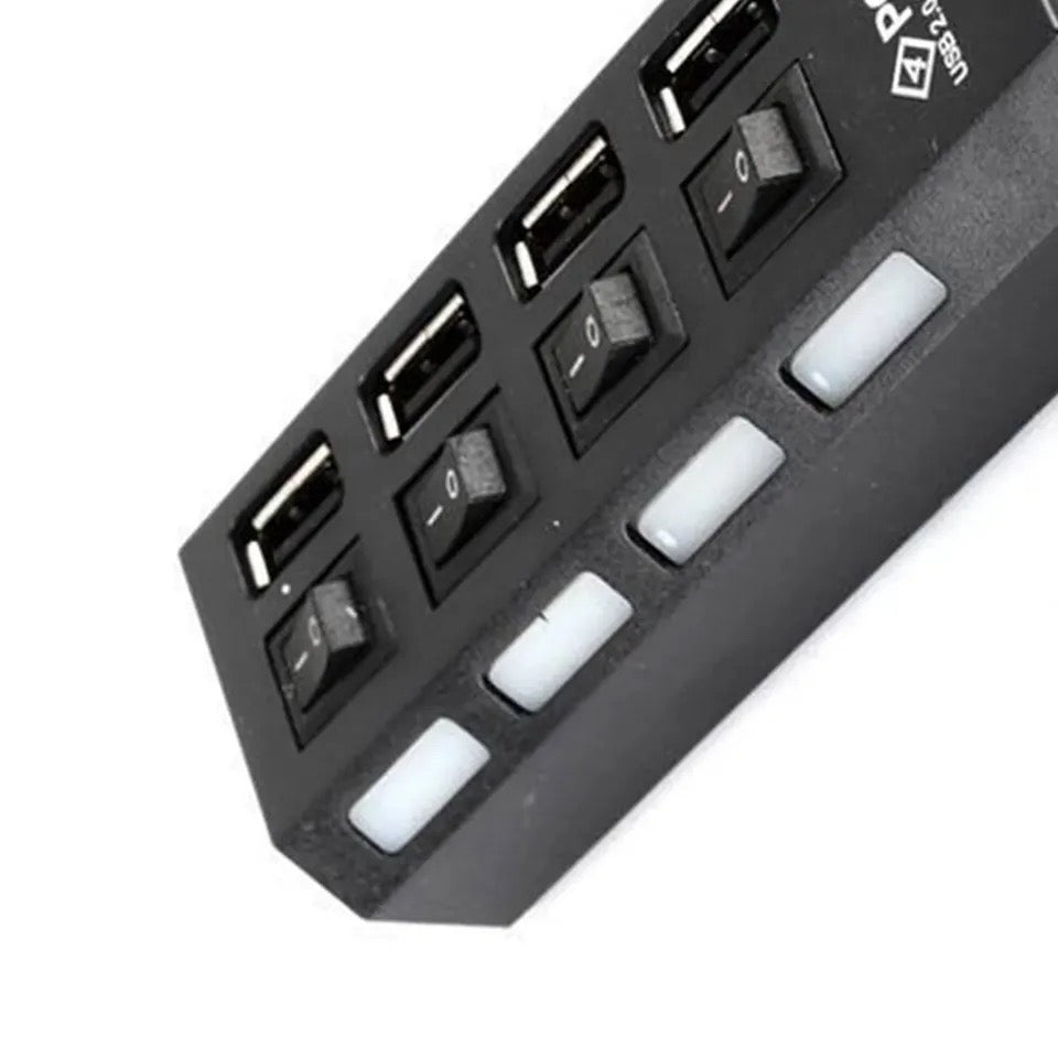 4-Port Usb 2.0 Hub One Drag Four Splitter Hub Plug And Play
