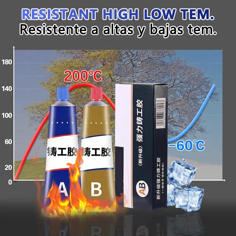 Strong Metal Repair Glue 50g High Strength Cold Welding Glue Heat Resistance AB Glue