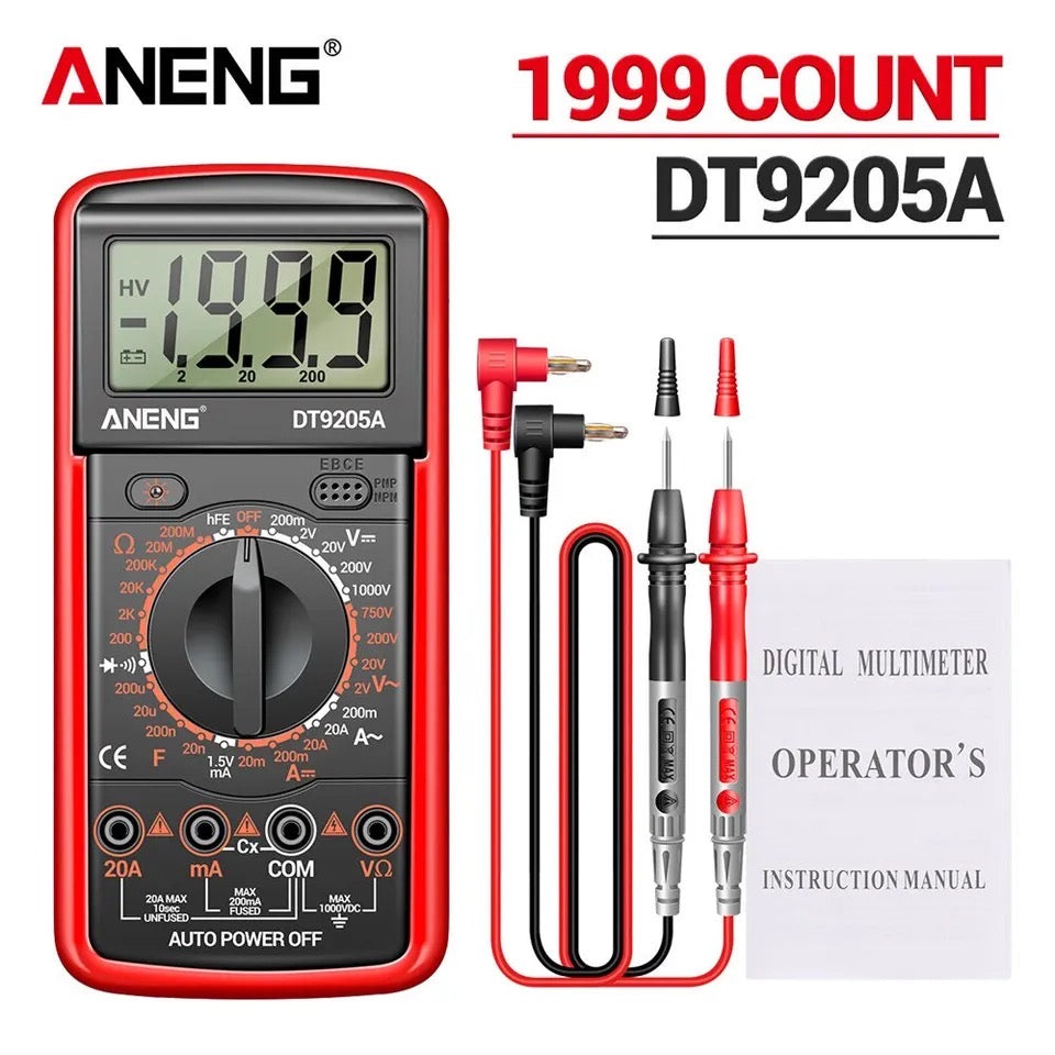 ANENG DT9205A 1999 Counts Digital Multimeter AC/DC Voltage Current Tester Electrical Test Meter