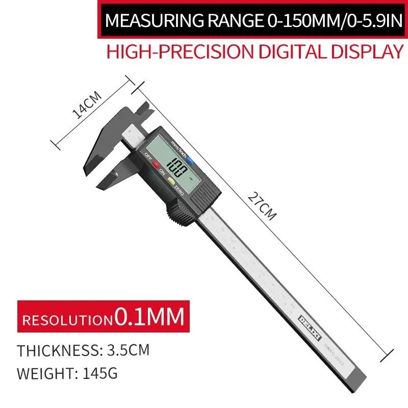 A1 150mm 0.1mm Digital Caliper 6 Inch Electronic Vernier Caliper Measuring Tool