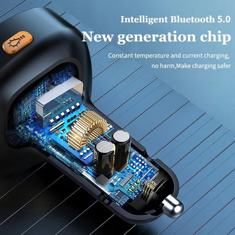 C22 Car Bluetooth Charger Car MP3 Bluetooth Player Lossless Sound Quality USB Quick Charger