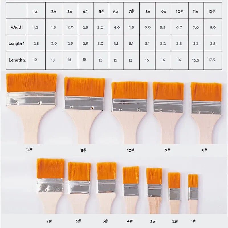 12pcs/set Nylon Paint Brushes Set