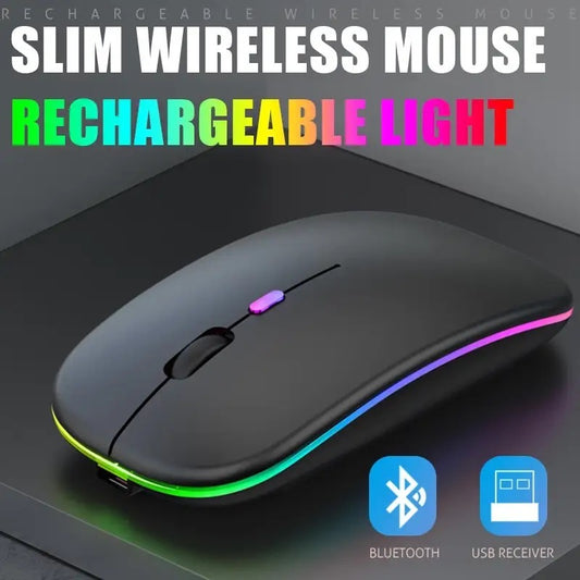 Computer Bluetooth Wireless Mouse Rechargeable Charging Luminous 2.4G USB Wireless Mouse Portable Mouse