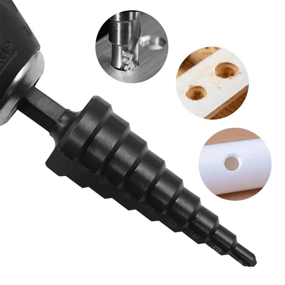 3pcs Hexagonal Step Drill Bits  4-12/4-20/4-32mm