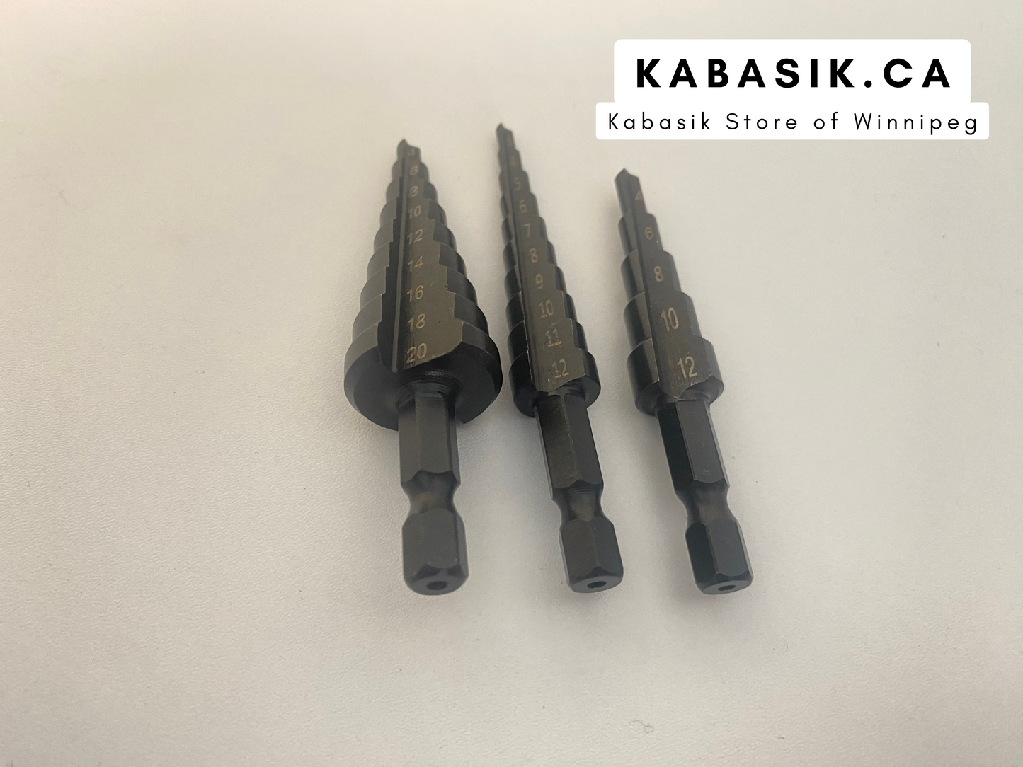 3pcs Hss Nitride Coated Step Drill Bits with 1/4 Hex Shank 4-12mm 3-12mm 4-20mm