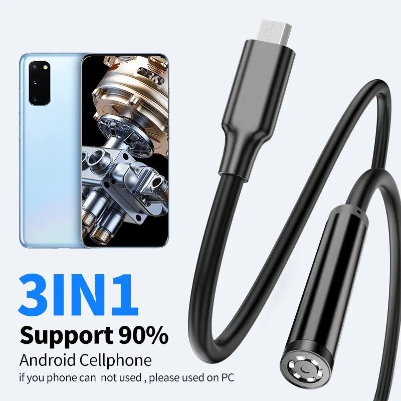 Android Endoscope 5.5mm Borescope Inspection Snake Camera Waterproof with 6 LED Lights Compatible with Android Phone PC