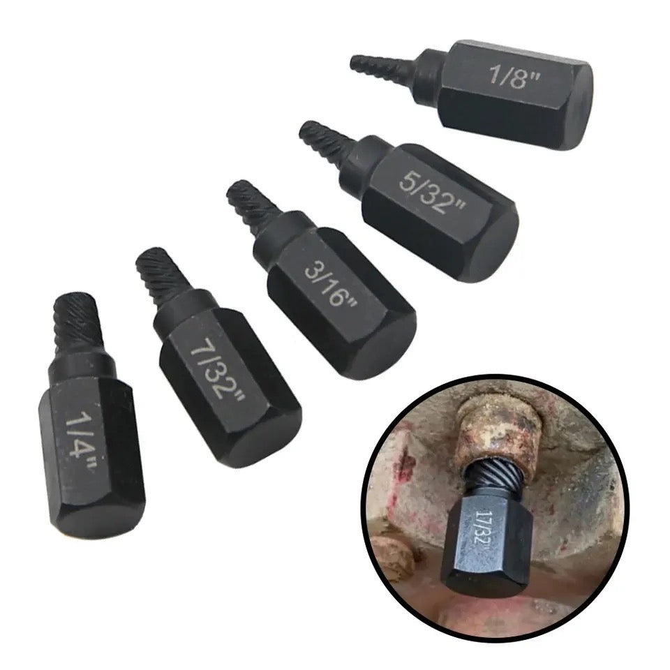 10pc Black Broken Head Screw Extractor 1/8 "-13/32" Multi Key Sliding Thread Damaged Screw Removal Tool Set