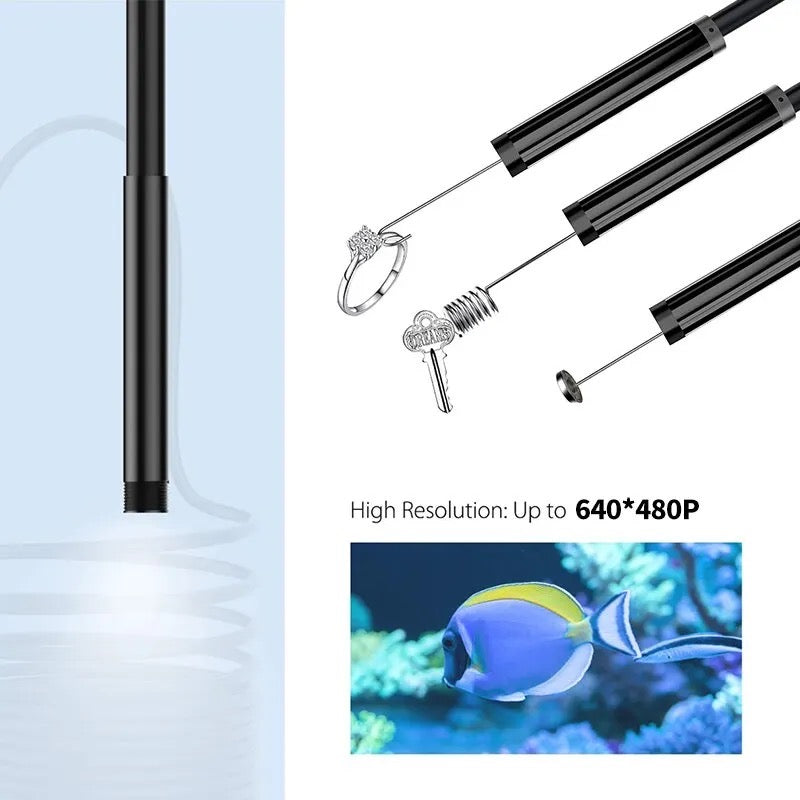 Android Endoscope 5.5mm Borescope Inspection Snake Camera Waterproof with 6 LED Lights Compatible with Android Phone PC