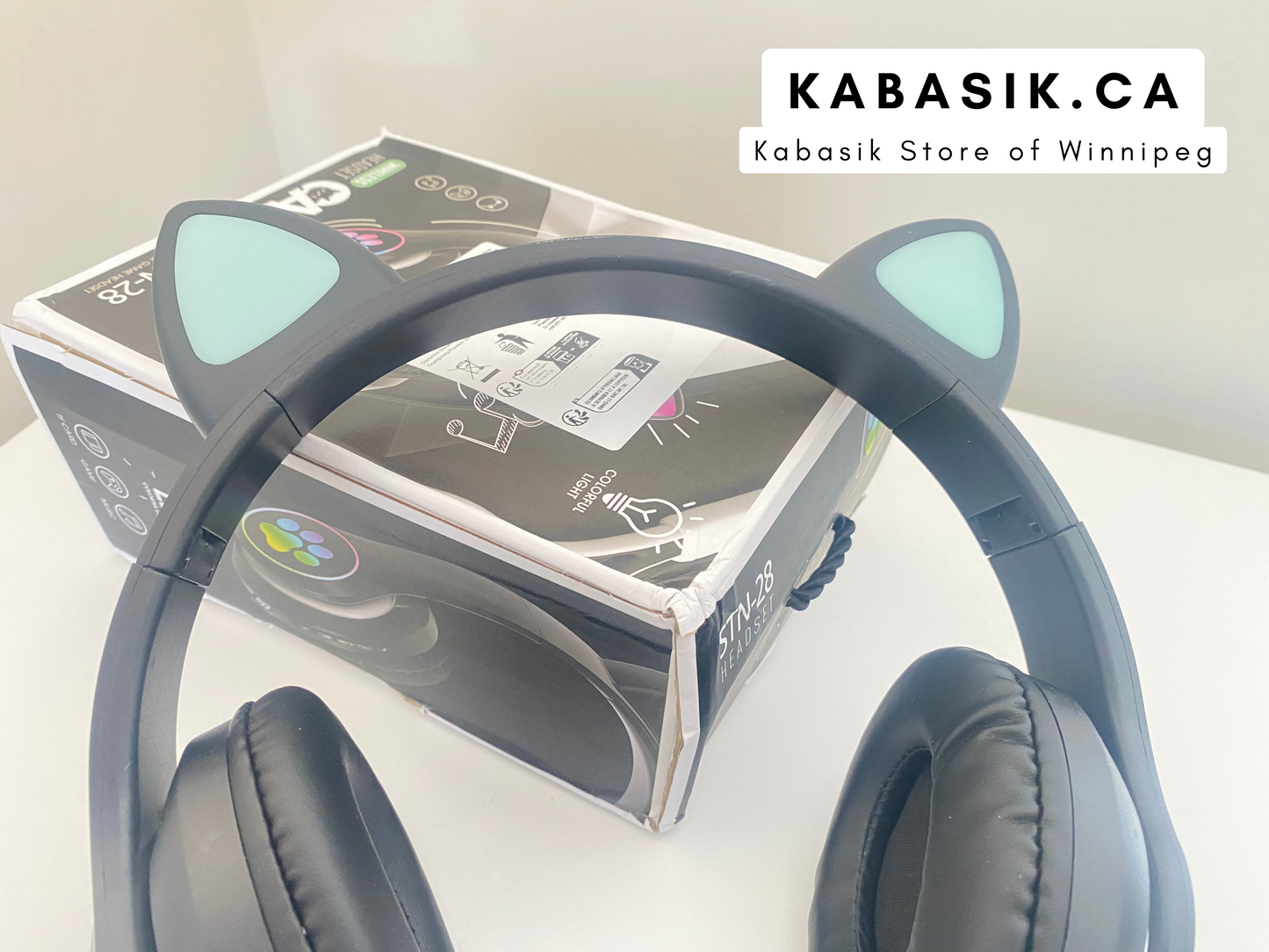 JST-28 Wireless Bluetooth Cat Headset LED Light Black