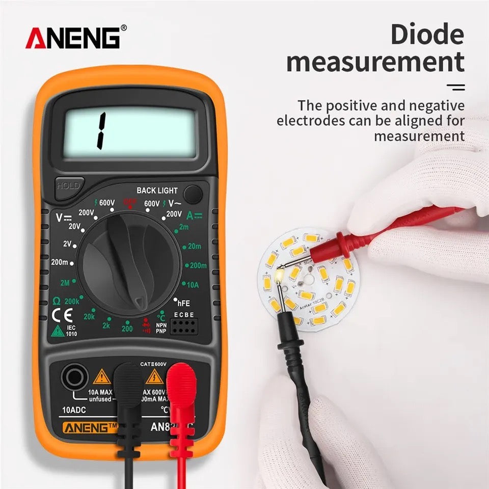 ANENG AN8205C Digital Multimeter AC/DC Ammeter Volt Ohm With Thermocouple LCD Backlight