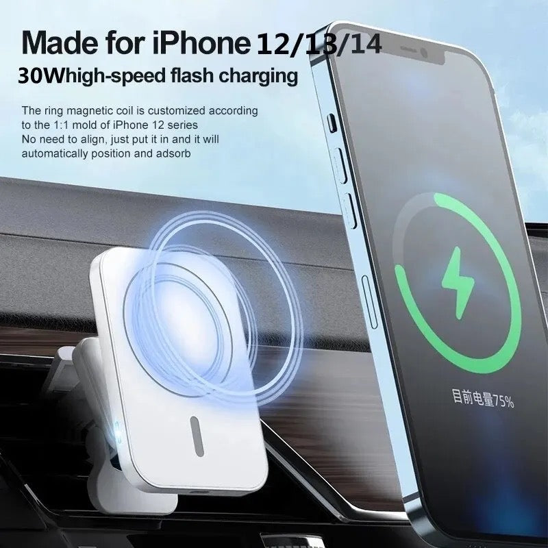 30W Magnetic Wireless Car Charger For iPhone 12 13 14 Pro Max
