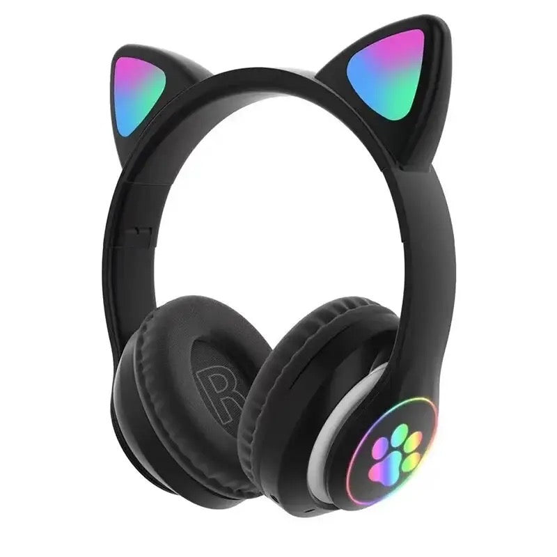 JST-28 Wireless Bluetooth Cat Headset LED Light Black