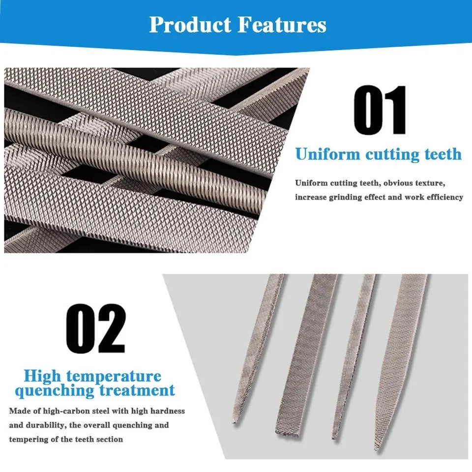 10pcs Mini Needle File 140mm DIY Wood Rasp For Metal Glass Stone Jewelry Polished Small Steel File Handy Tools