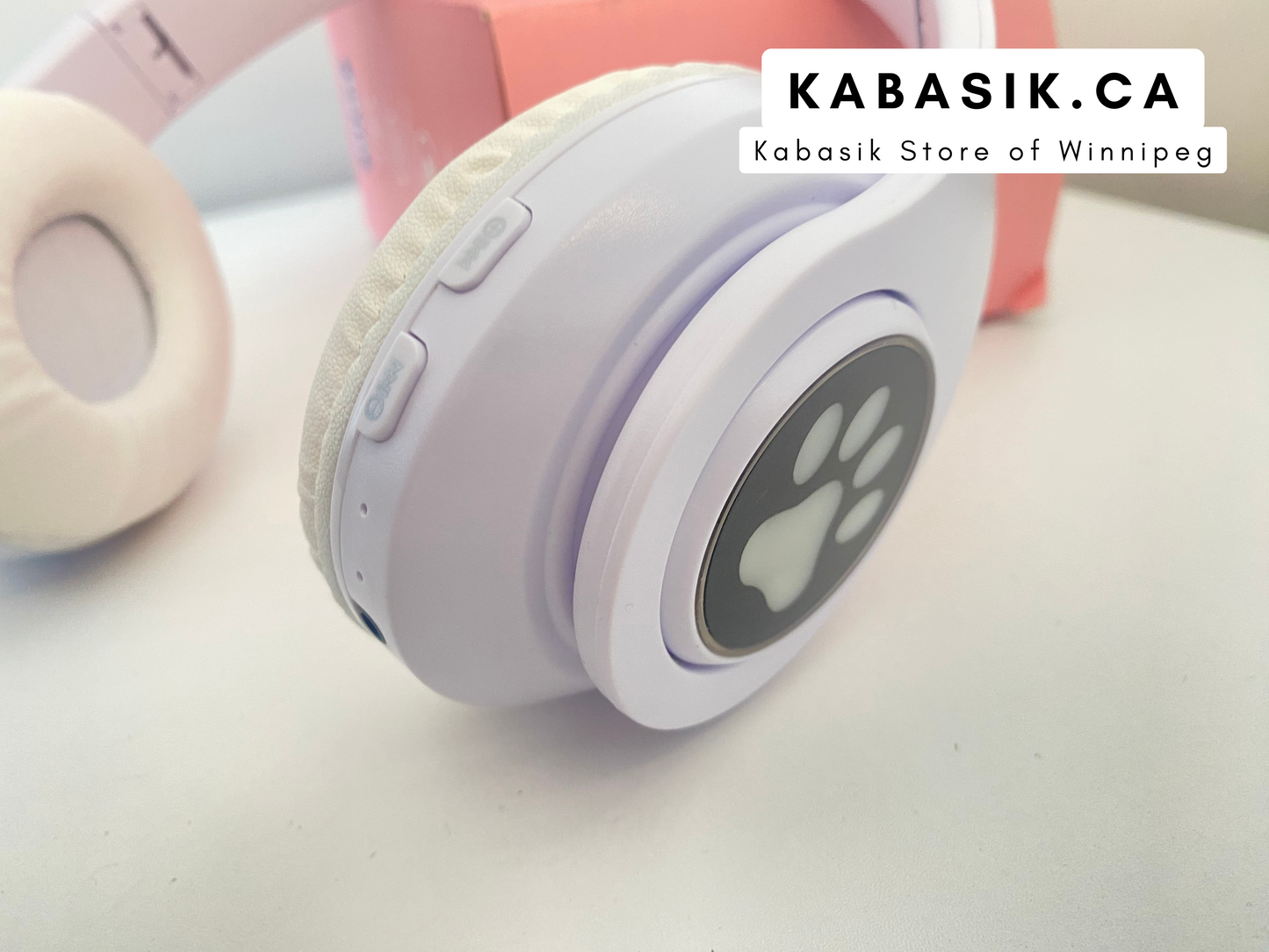 P91H Cute Cat Ears BT Wireless Headphone White