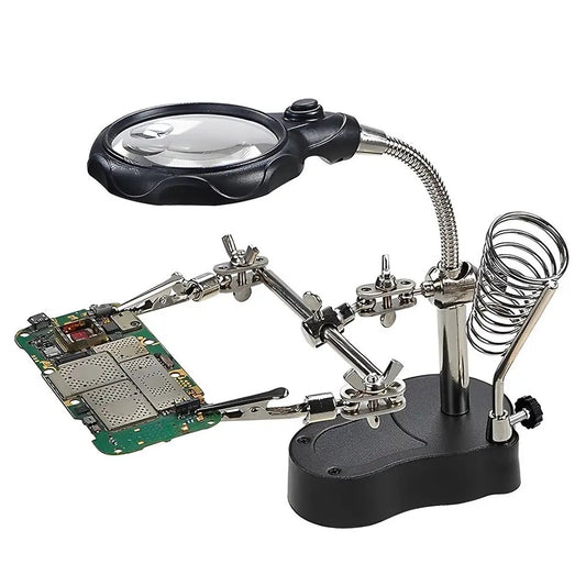 LED magnifying glass lens electronic repair glass with light 3.5X 12X