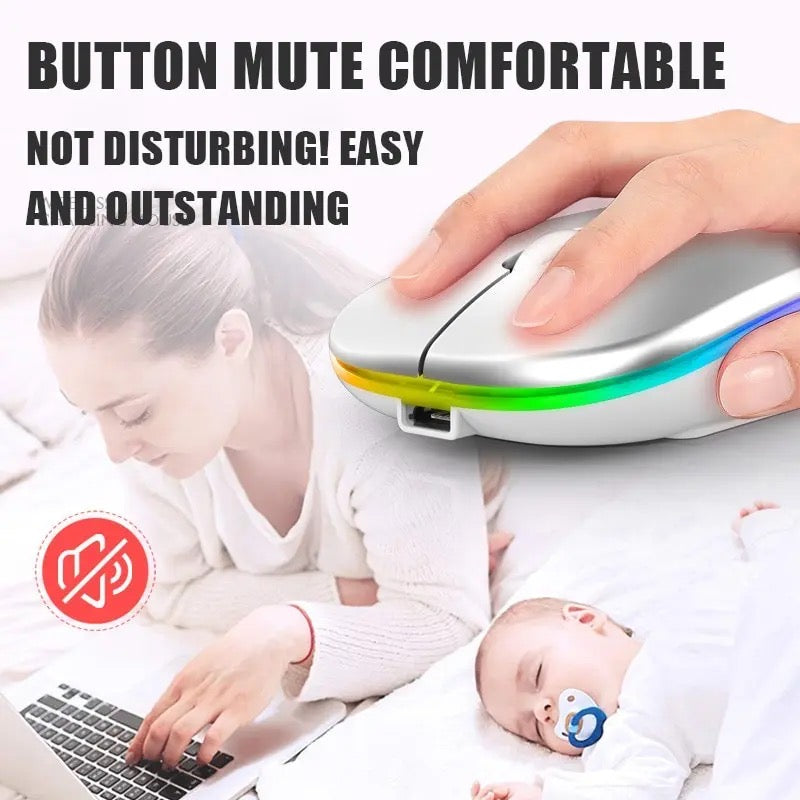 Computer Bluetooth Wireless Mouse Rechargeable Charging Luminous 2.4G USB Wireless Mouse Portable Mouse