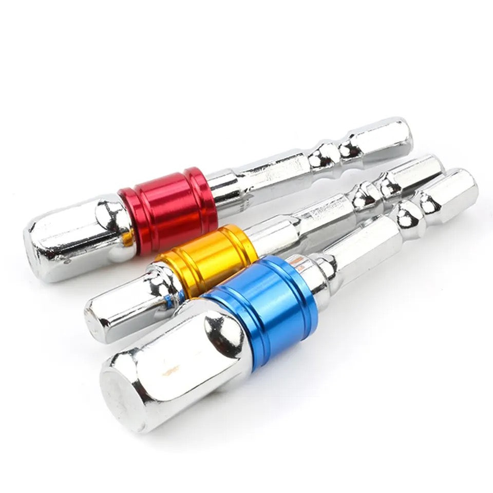 3pcs Color Hexagon Extension Square Head Socket Tool Set for Electric Screwdriver Impact Driver