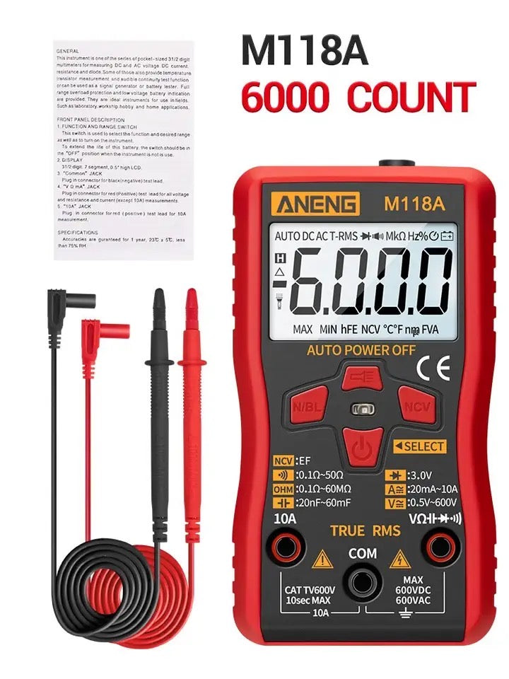 ANENG M118A Digital Mini Multimeter Tester with NCV