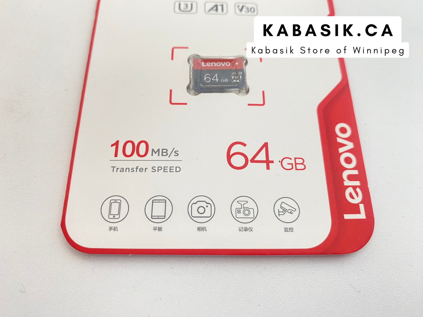 Lenovo Memory Card 64GB U3 V30 4K Full HD Micro SD TF card