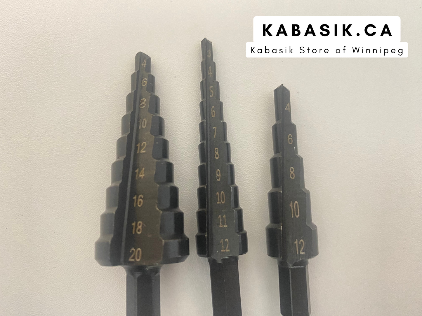 3pcs Hss Nitride Coated Step Drill Bits with 1/4 Hex Shank 4-12mm 3-12mm 4-20mm