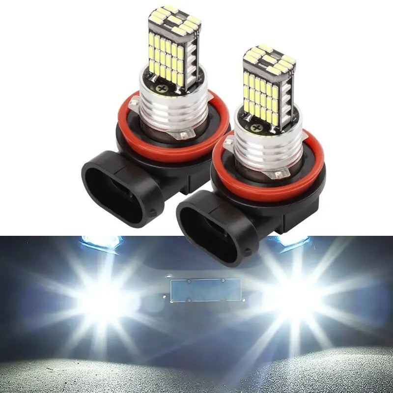 2PCS Fog Light LED Bulb H7 H8 H9 H11 9005 9006 LED 4014 Chips 45SMD Lens 12V Car Lamps Driving Auto Lamp