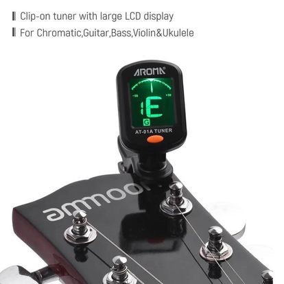 Guitar Tuner AT-101 Foldable Rotatable Tuner High Sensitivity for Bass Ukulele Chromatic Guitar
