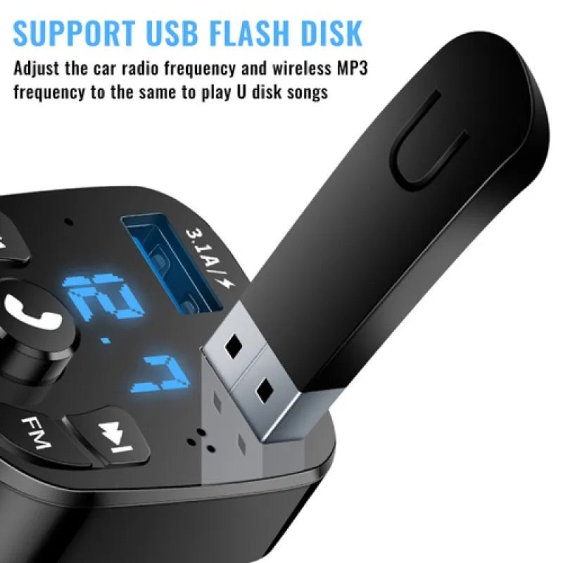 Car Bluetooth Mps Player Single Port Fast Charging Hands Free Call Usb Flash Drive Plug And Play Bluetooth Receiver
