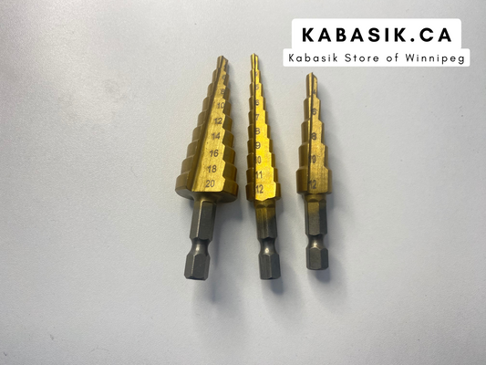 3pcs 3-12mm 4 -12mm 4-20mm HSS Step Drill Bit Set