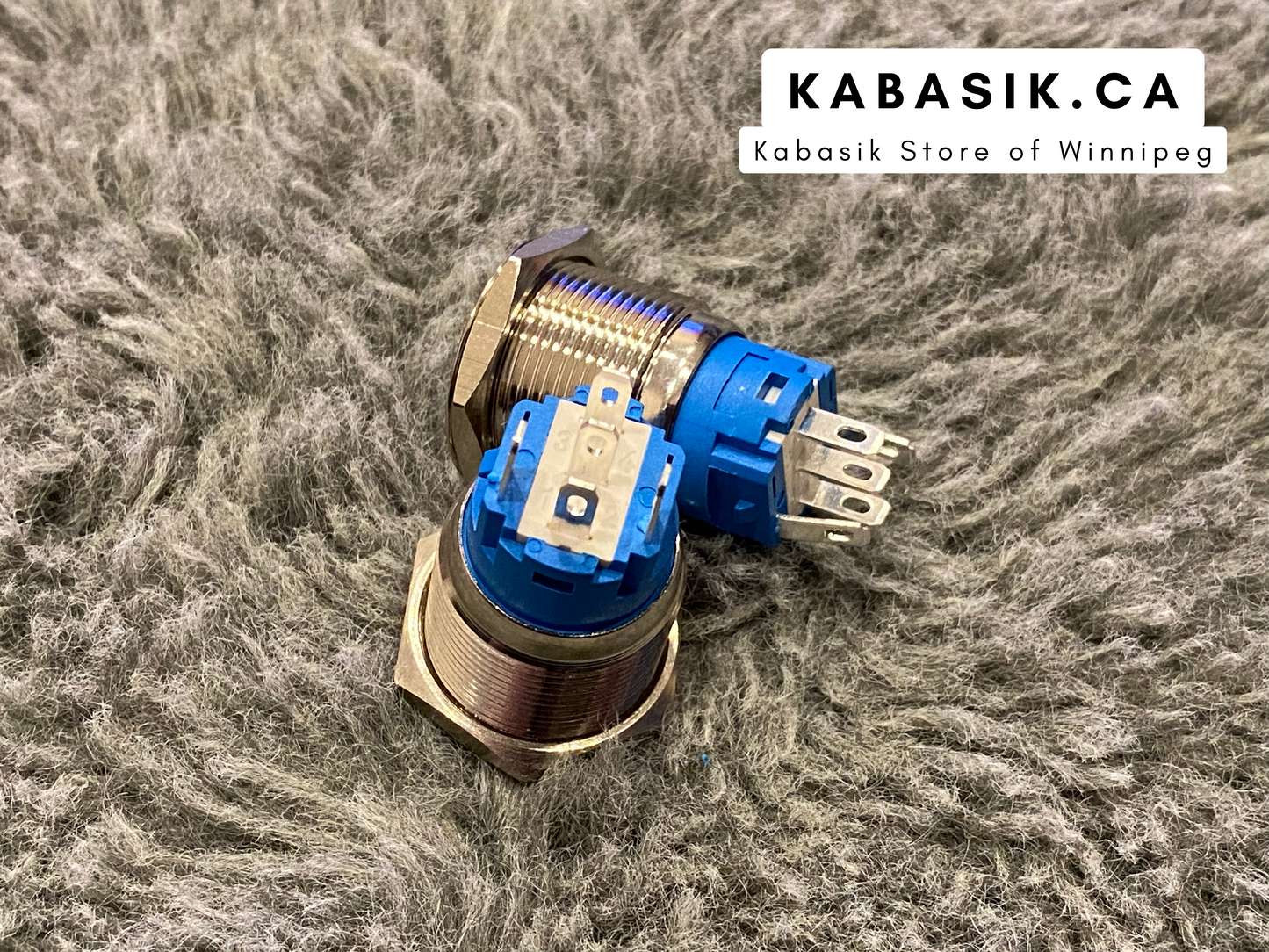 2Pcs DC 12V/24V Metal Latching Push Button Switch, 4 Pin Car RV Truck Boat SPDT ON/OFF Switch, Waterproof Self-Locking Round