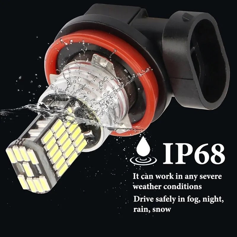 2PCS Fog Light LED Bulb H7 H8 H9 H11 9005 9006 LED 4014 Chips 45SMD Lens 12V Car Lamps Driving Auto Lamp