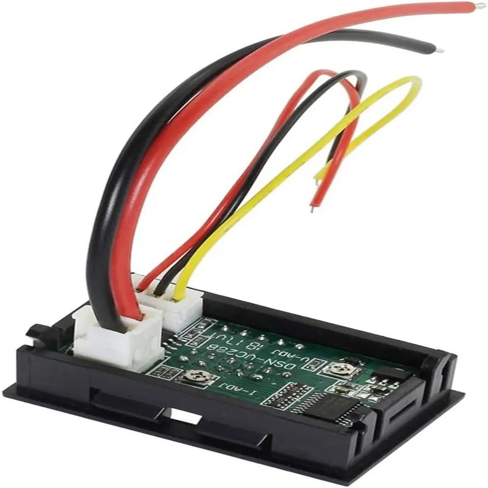 Digital Voltmeter Ammeter DC 100V 10A Amp Voltage Current Meter Tester 0.28 Inch Dual LED Display Panel with Connect Wires