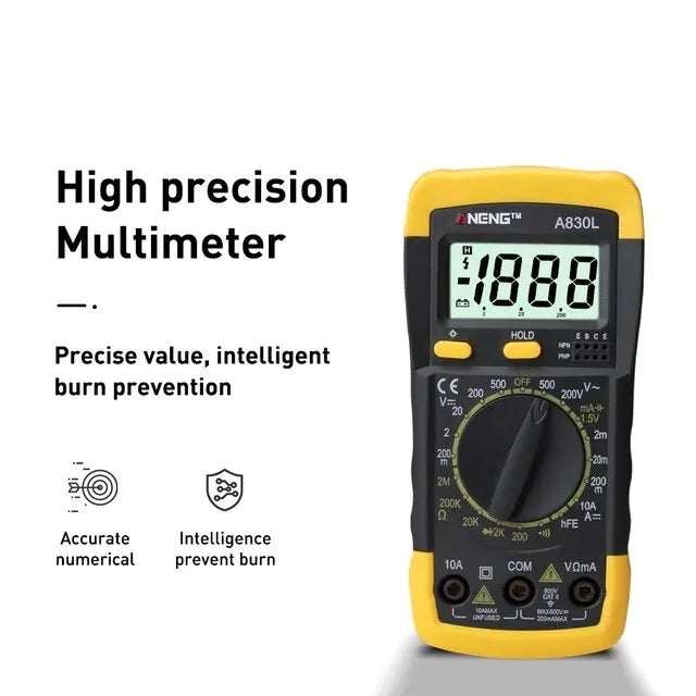 A830L LCD Digital Multimeter AC DC Voltage Diode with Buzzer Function
