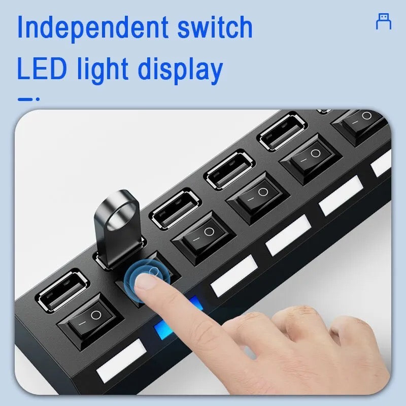7-Port Usb Splitter Laptop Desktop Computer