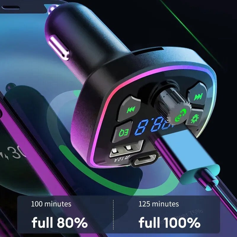 Q7 Car MP3 Player Bluetooth Charger Hands-free FM Transmitter Multi-function Plug-in Card