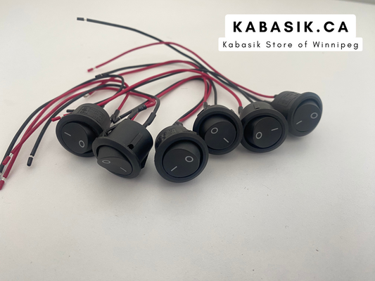 6Pcs Mini Rocker Switch 12 Volt ON Off Toggle Switch with Pre-Wired 6A/250V 10A/125V AC 12V DC Electrical Switches for DIY