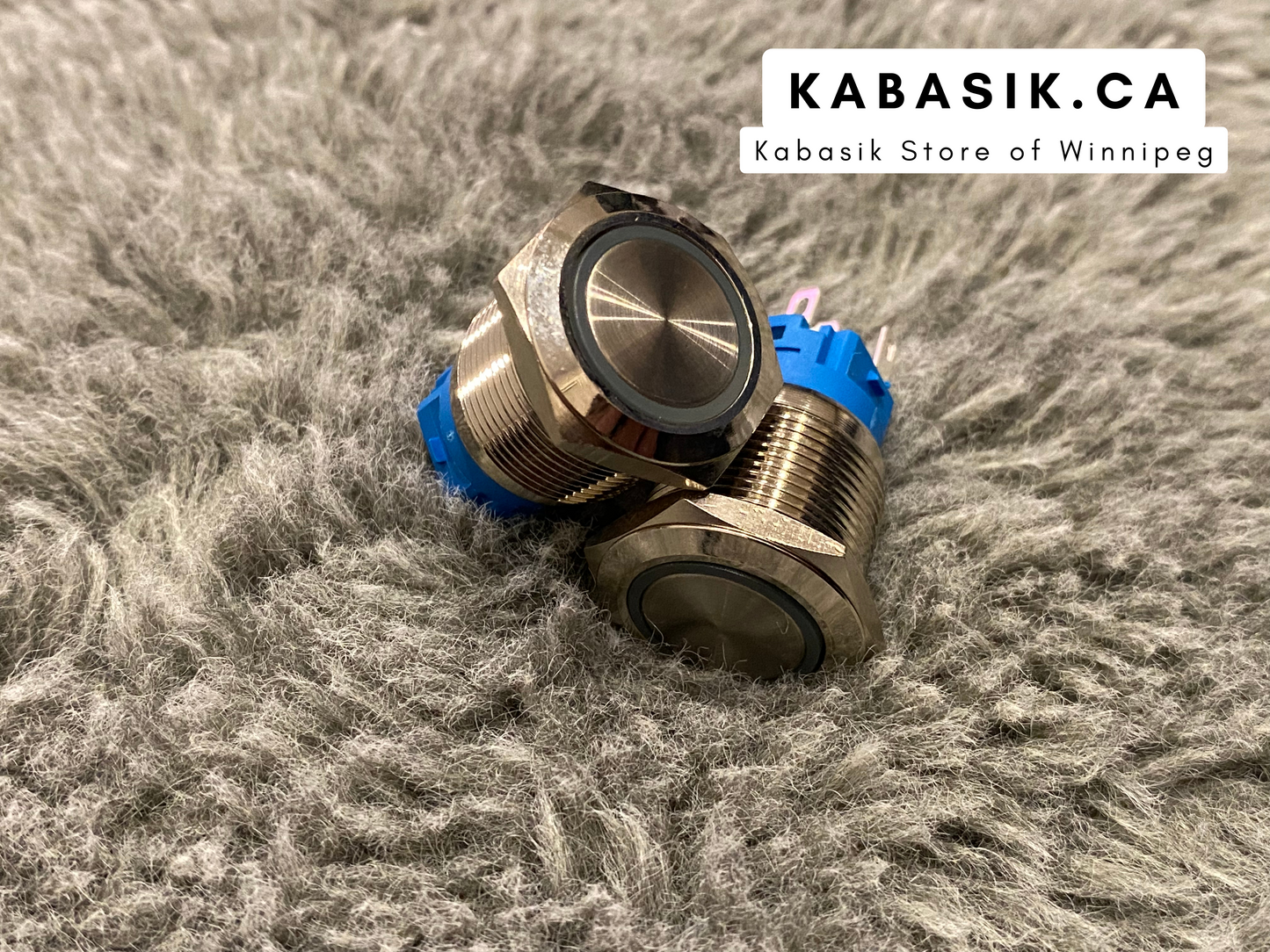 2Pcs DC 12V/24V Metal Latching Push Button Switch, 4 Pin Car RV Truck Boat SPDT ON/OFF Switch, Waterproof Self-Locking Round