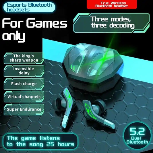 Md158 Tws Bluetooth Earphones With Cool In Ear Display Lights For Wireless Calls And Sports 5.2 Intelligent Game Music Earphones