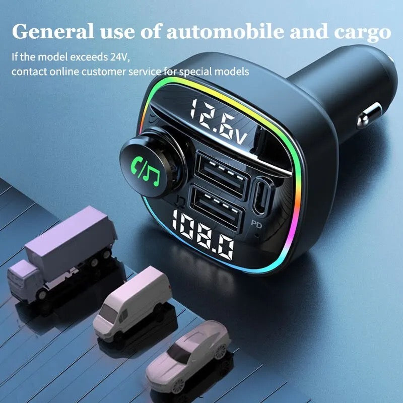 C22 Car Bluetooth Charger Car MP3 Bluetooth Player Lossless Sound Quality USB Quick Charger