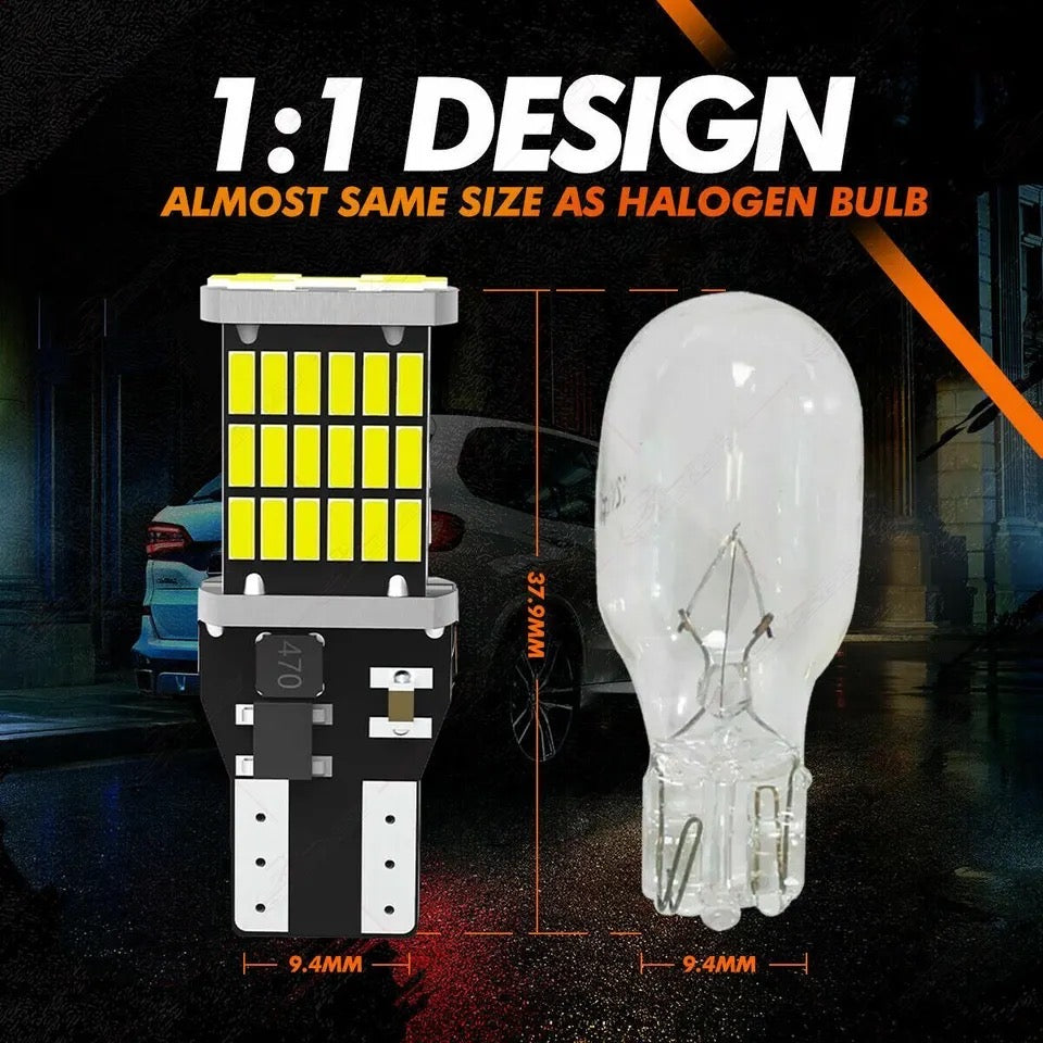 2pcs/set Signal Lamp T15 Led Super Bright W16W Led Bulbs 912 921 For Reverse Lamp Backup Parking Light 12V White