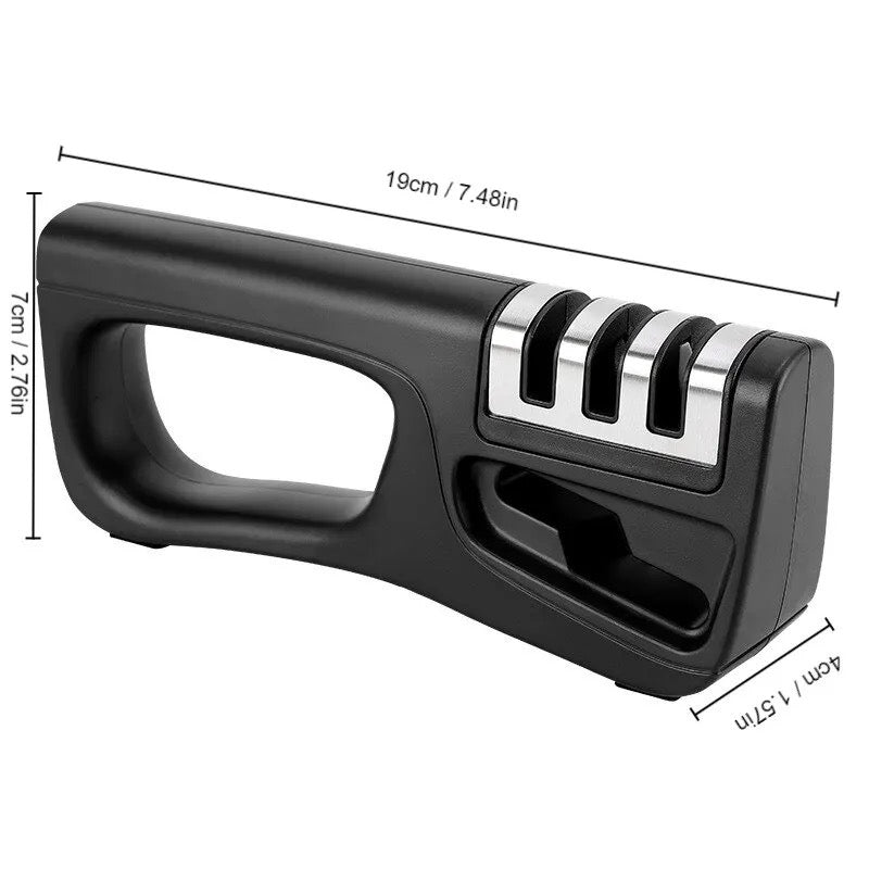 1pc Black Handheld Sharpener With Diamond Grinding Discs Convenient and Labor-Saving for Sharpening Kitchen Knives