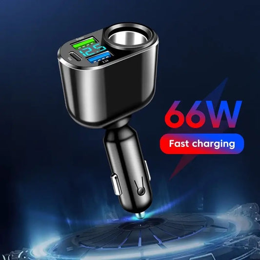 66w 2USB+PD QC3.0 Car Charger PD Type C Fast Charging Car For iPhone Xiaomi Samsung Huawei