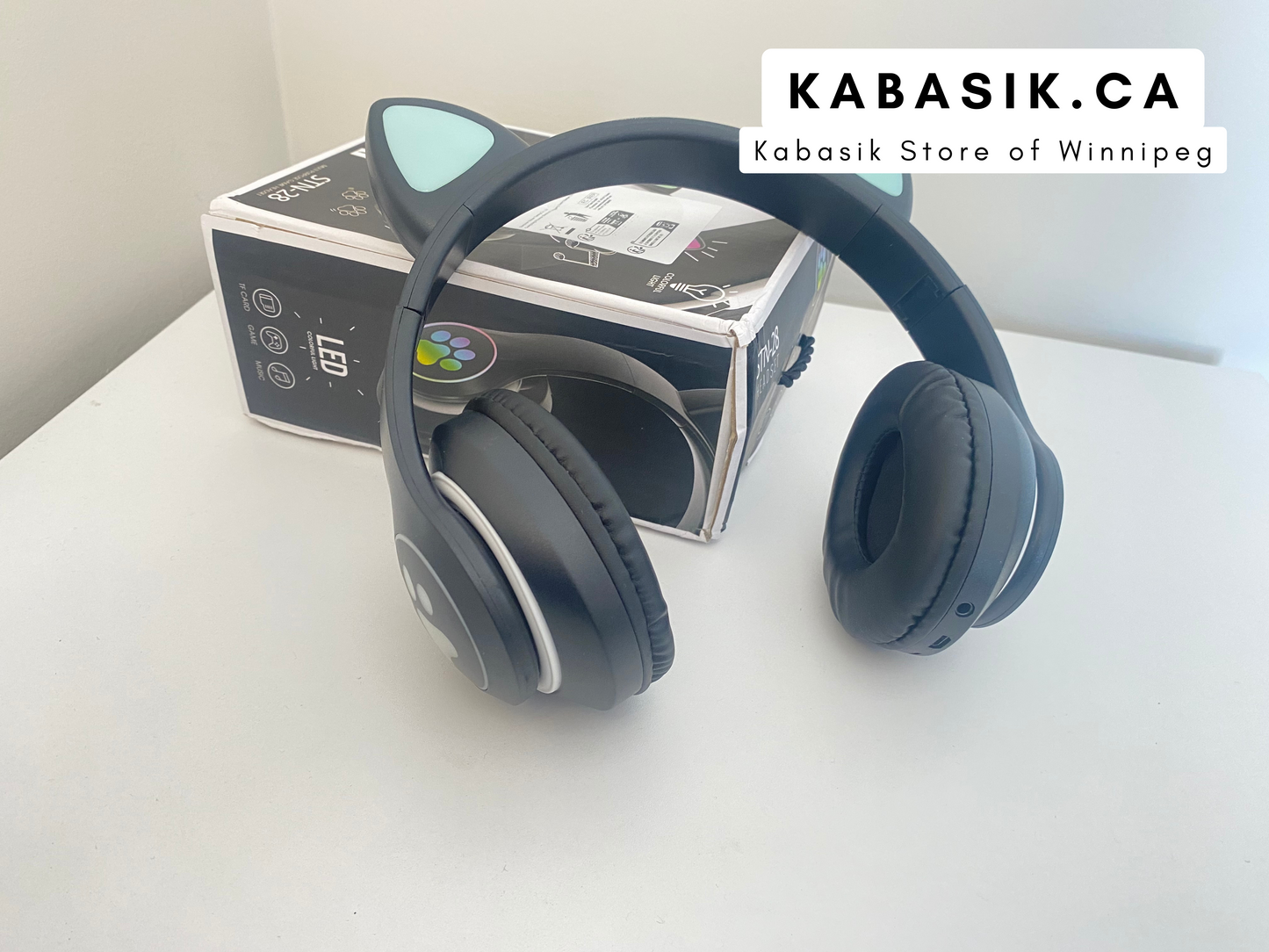 JST-28 Wireless Bluetooth Cat Headset LED Light Black