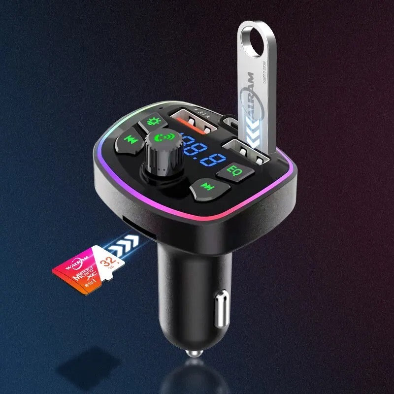 Q7 Car MP3 Player Bluetooth Charger Hands-free FM Transmitter Multi-function Plug-in Card