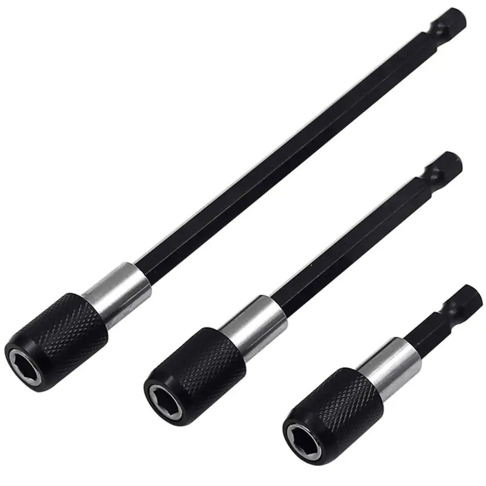 3pcs Hexagonal Quick Release Self-locking Extension Rod For Electric Drill