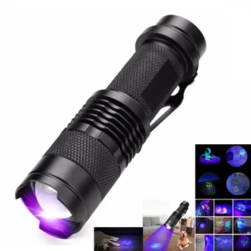 UV LED Portable Flashlight 395nm Black Light Wavelength Violet Flashlight