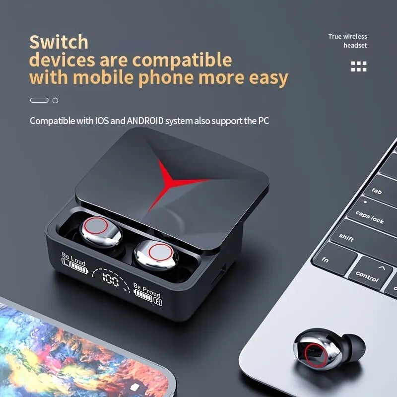 TWS M90 Wireless Headphones Sliding Cover Gaming Earphone Bluetooth 5.3 Sport Earbuds Music Headsets For Iphone Xiaomi