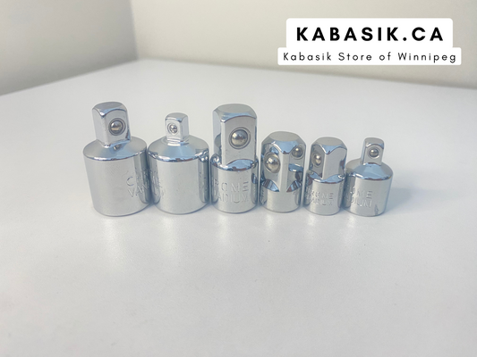 6pcs 1/4" 3/8" 1/2" Ratchet Wrench Adapter Set Chrome Vanadium Steel