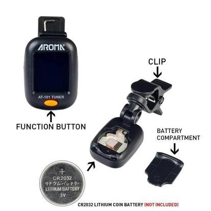 Guitar Tuner AT-101 Foldable Rotatable Tuner High Sensitivity for Bass Ukulele Chromatic Guitar