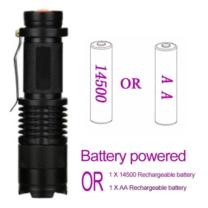 UV LED Portable Flashlight 395nm Black Light Wavelength Violet Flashlight