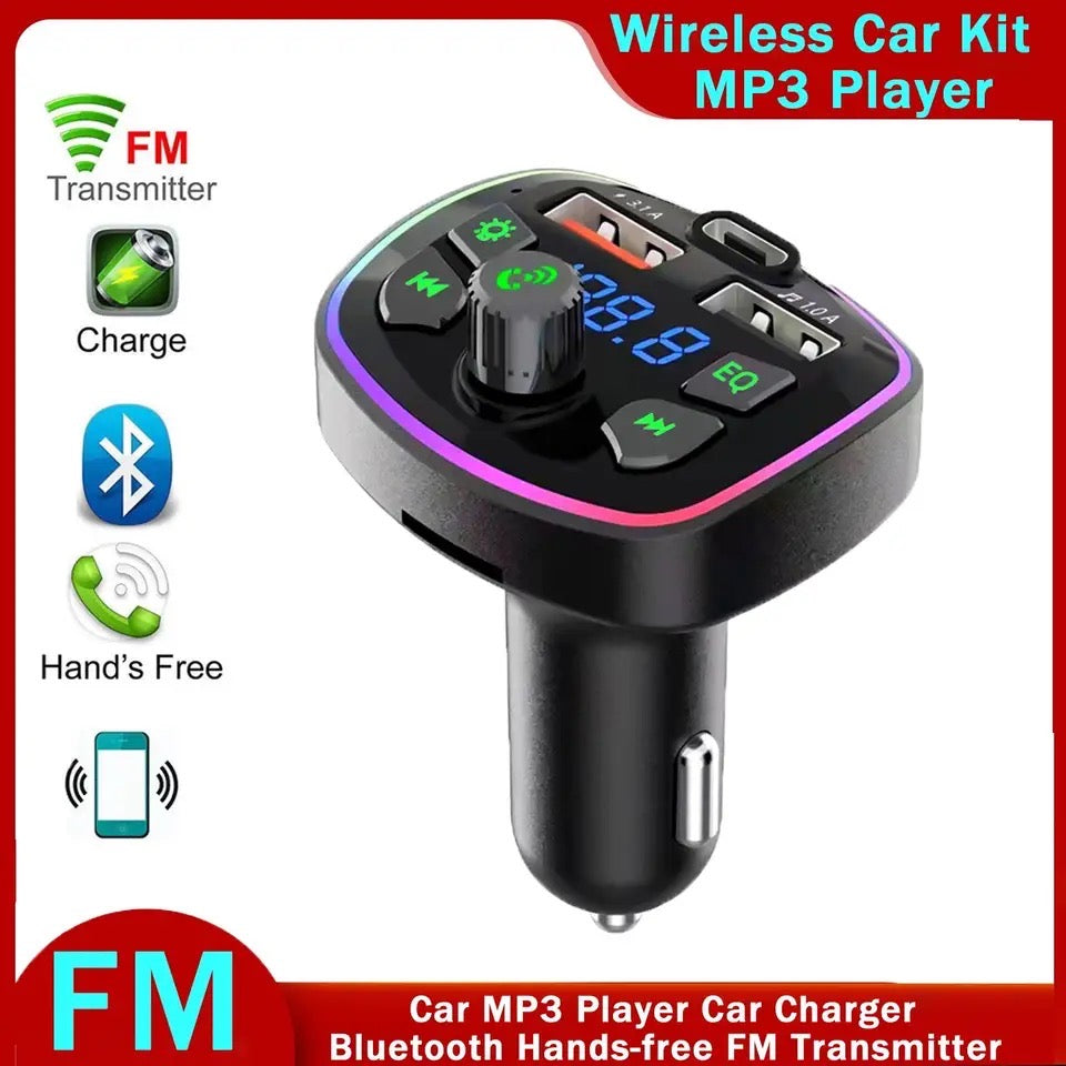 Q7 Car MP3 Player Bluetooth Charger Hands-free FM Transmitter Multi-function Plug-in Card